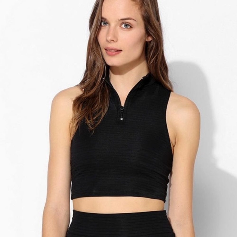 UO Sparkle & Fade 1/4 zip Crop Top